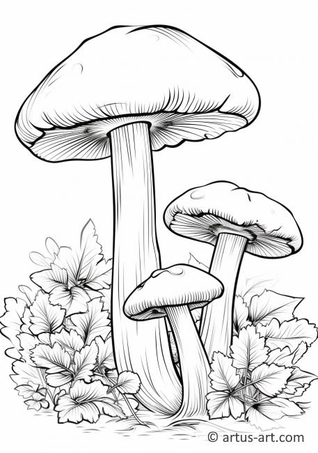 Page de coloriage du trio de champignons